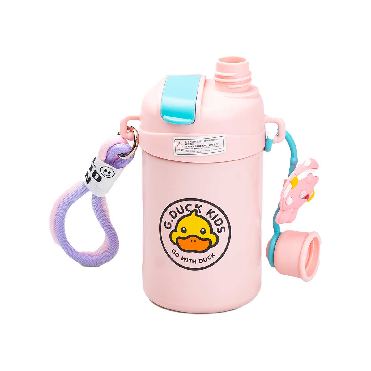 Термос детский G. Duck 460 мл с трубочкой и винтовой крышкой, розовый Термос детский G. Duck 460 мл с трубочкой и винтовой крышкой, розовый