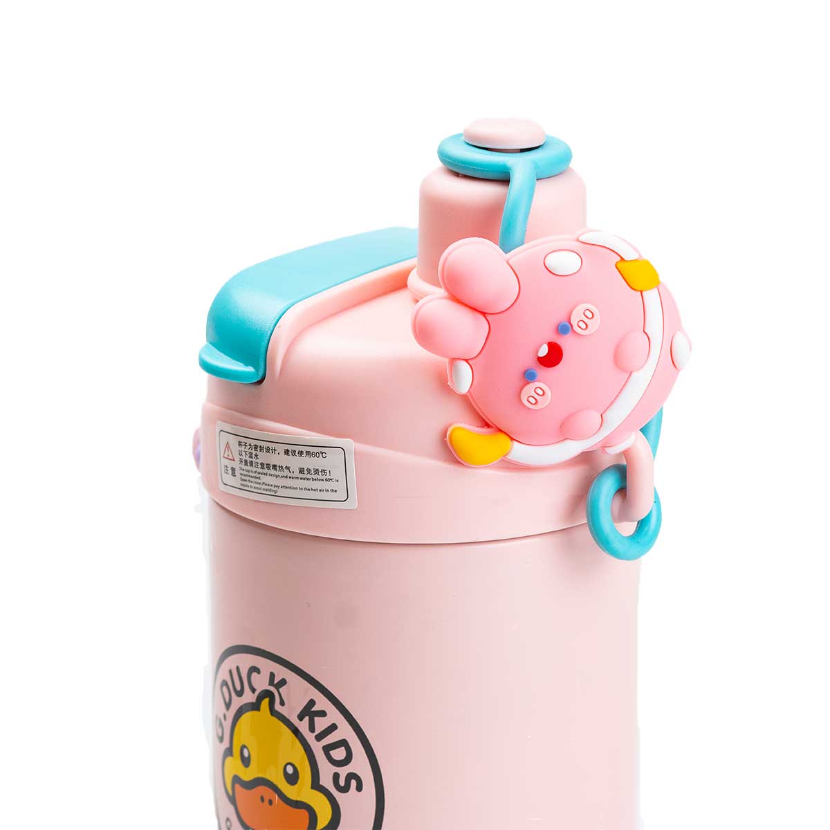 Термос детский G. Duck 460 мл с трубочкой и винтовой крышкой, розовый Термос детский G. Duck 460 мл с трубочкой и винтовой крышкой, розовый