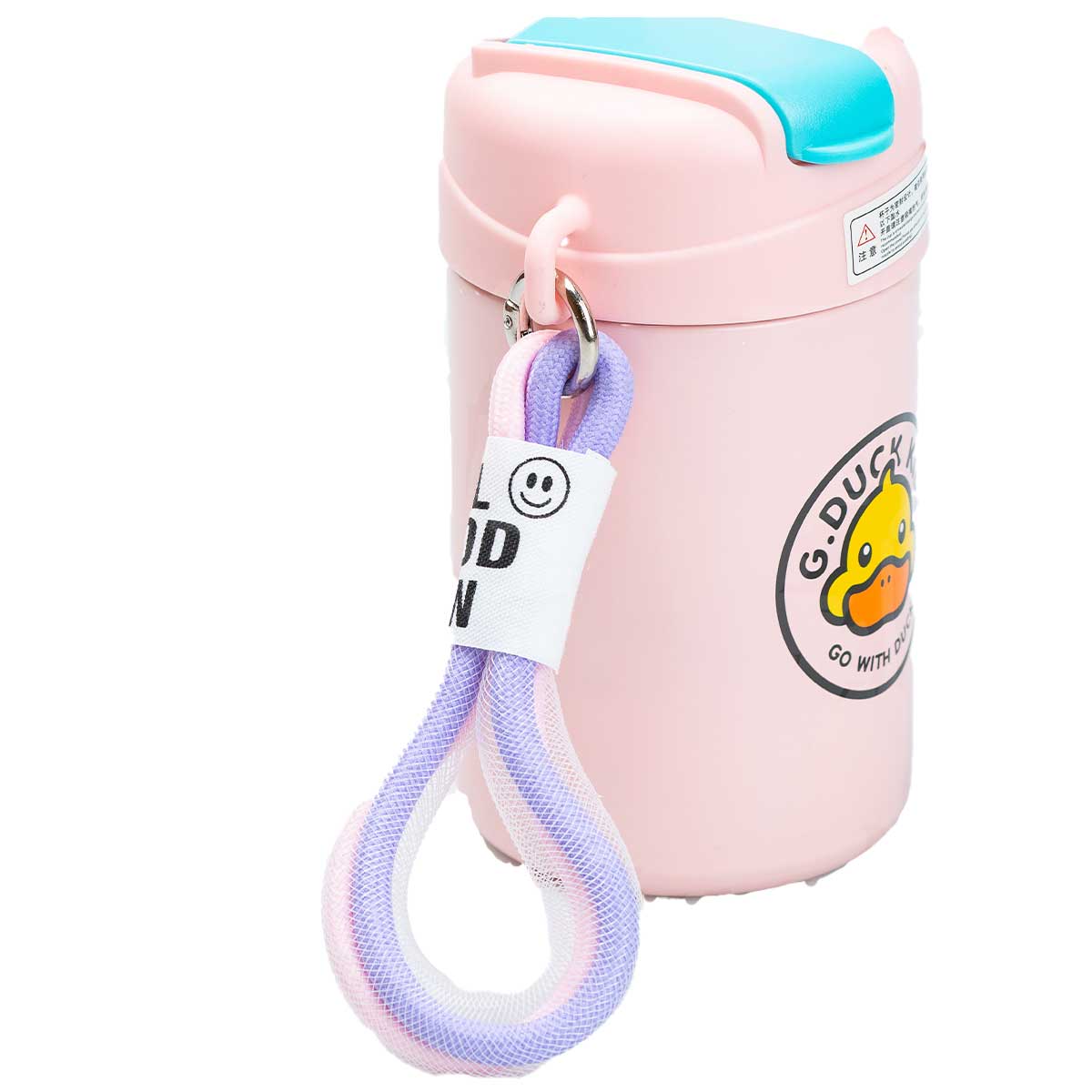 Термос детский G. Duck 460 мл с трубочкой и винтовой крышкой, розовый Термос детский G. Duck 460 мл с трубочкой и винтовой крышкой, розовый