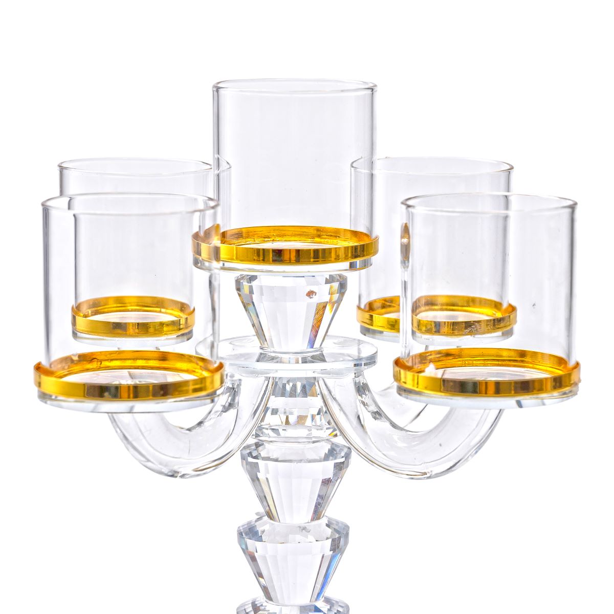 Подсвечник канделябр YIMI стеклянный на 5 свечей 23 см Подсвечник канделябр YIMI стеклянный на 5 свечей 23 см