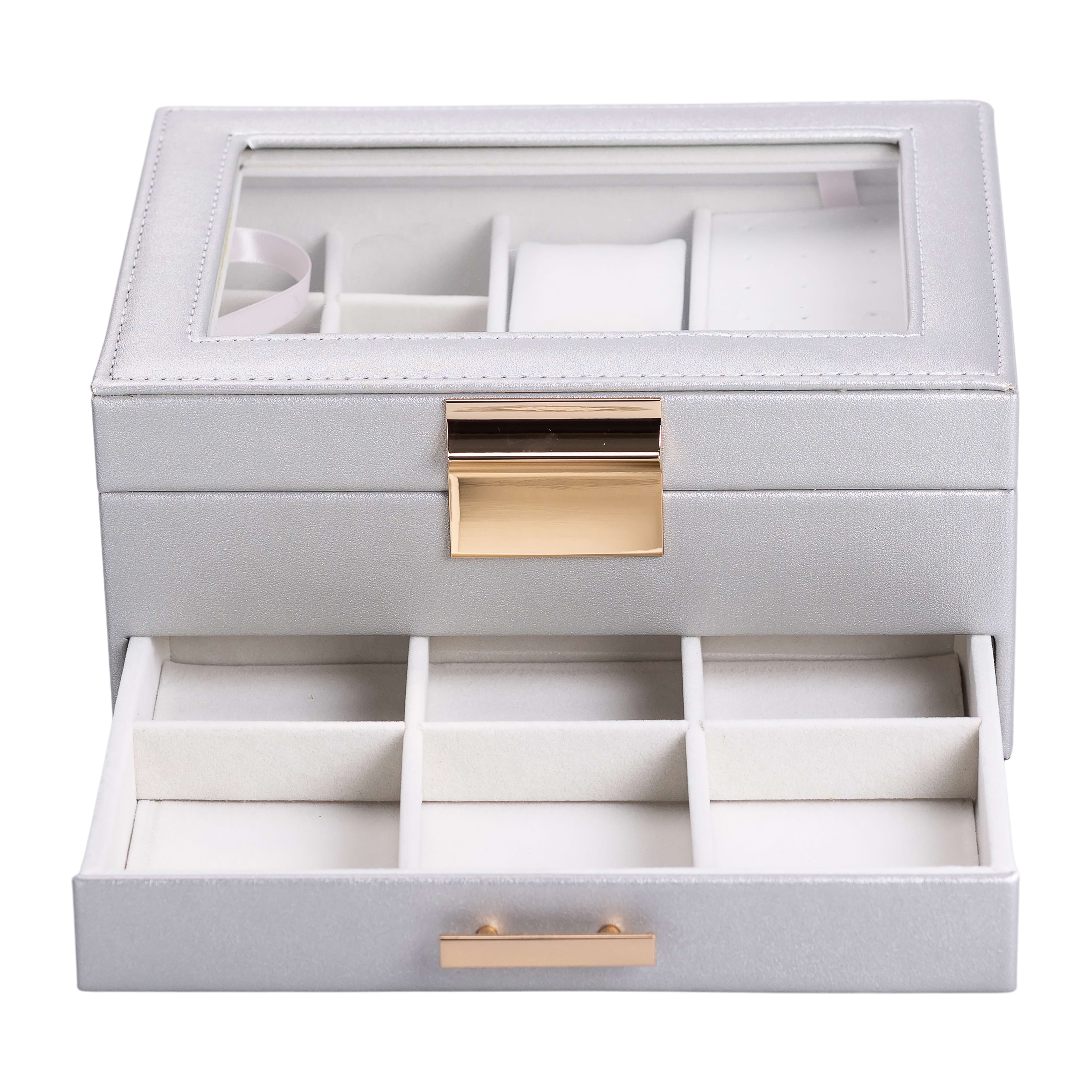 Шкатулка-органайзер для украшений 23х17х11см, серый Шкатулка-органайзер для украшений 23х17х11см, серый