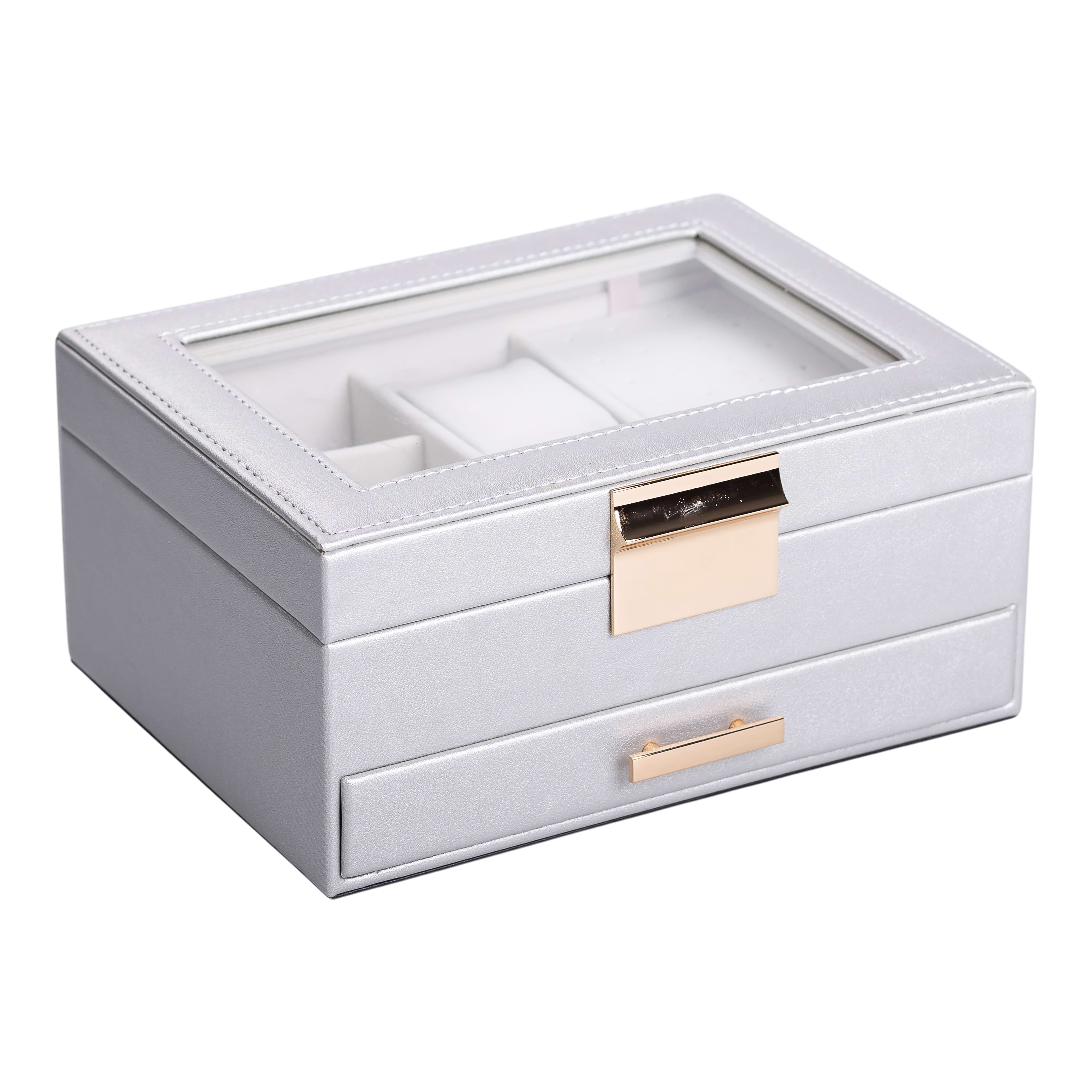 Шкатулка-органайзер для украшений 23х17х11см, серый Шкатулка-органайзер для украшений 23х17х11см, серый