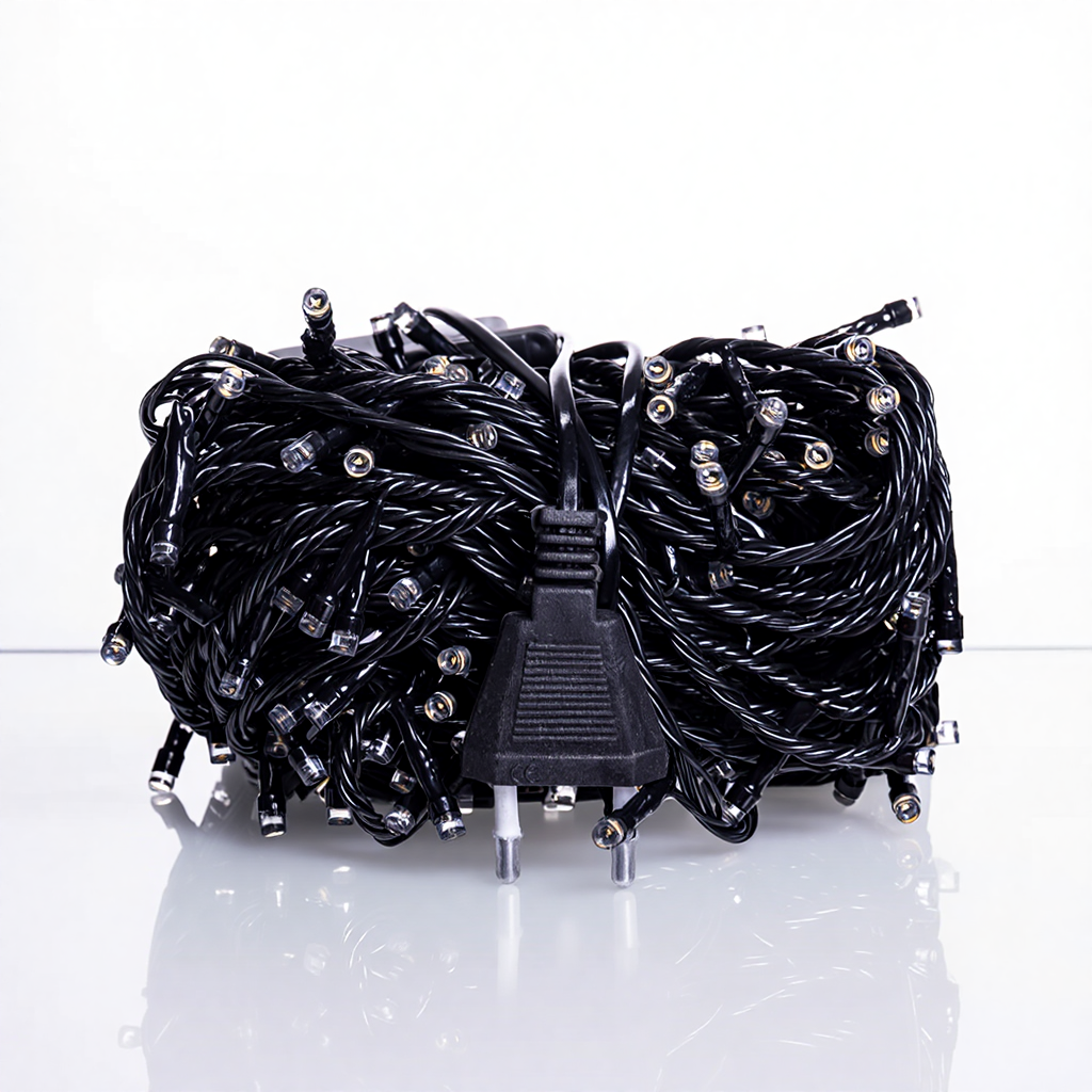 Гірлянда Нитка 180 LED 18 м чорна, жовтий Гірлянда Нитка 180 LED 18 м чорна, жовтий