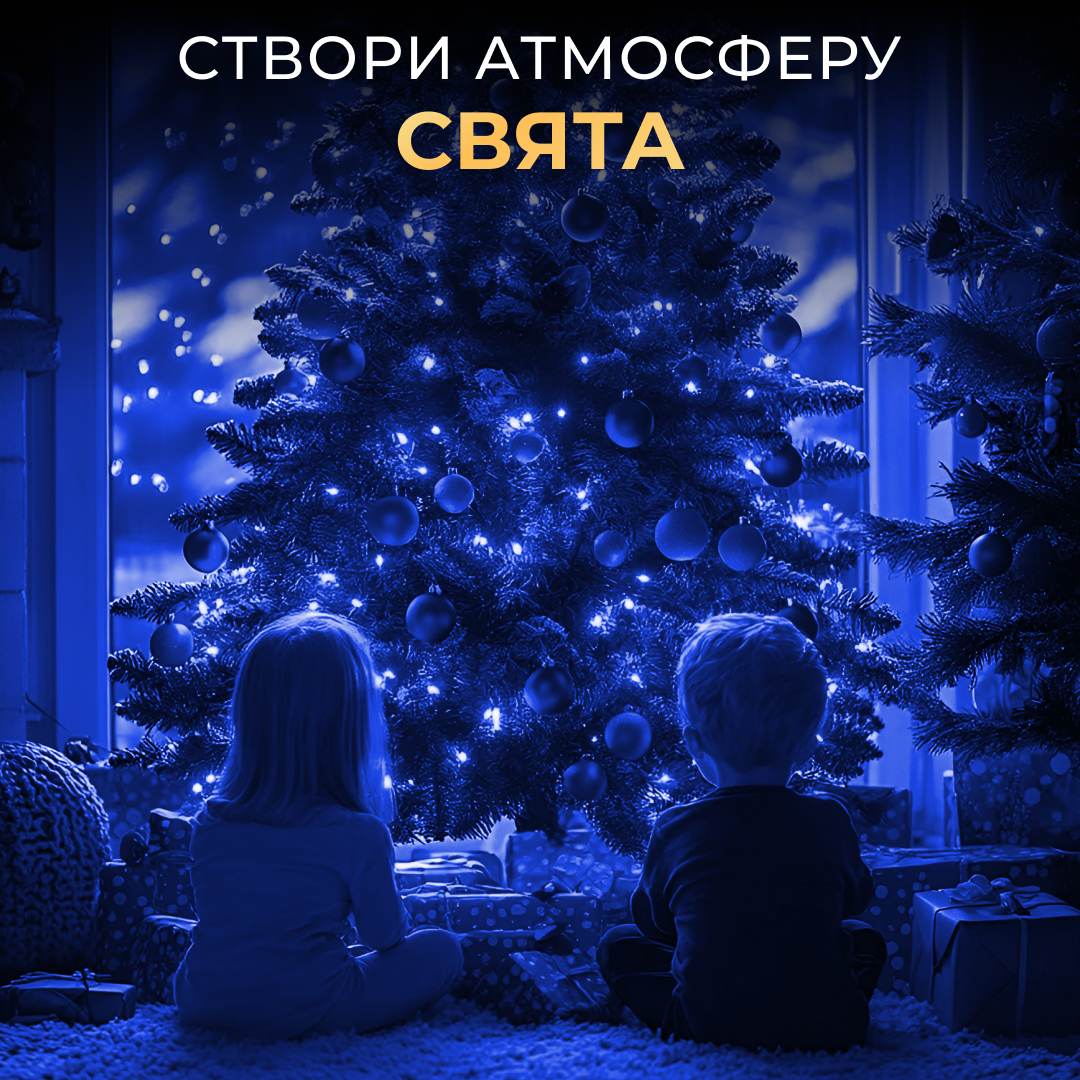 Гірлянда Роса нитка 1000 LED довжина 100 м з пультом від мережі зелена, синій Гірлянда Роса нитка 1000 LED довжина 100 м з пультом від мережі зелена, синій