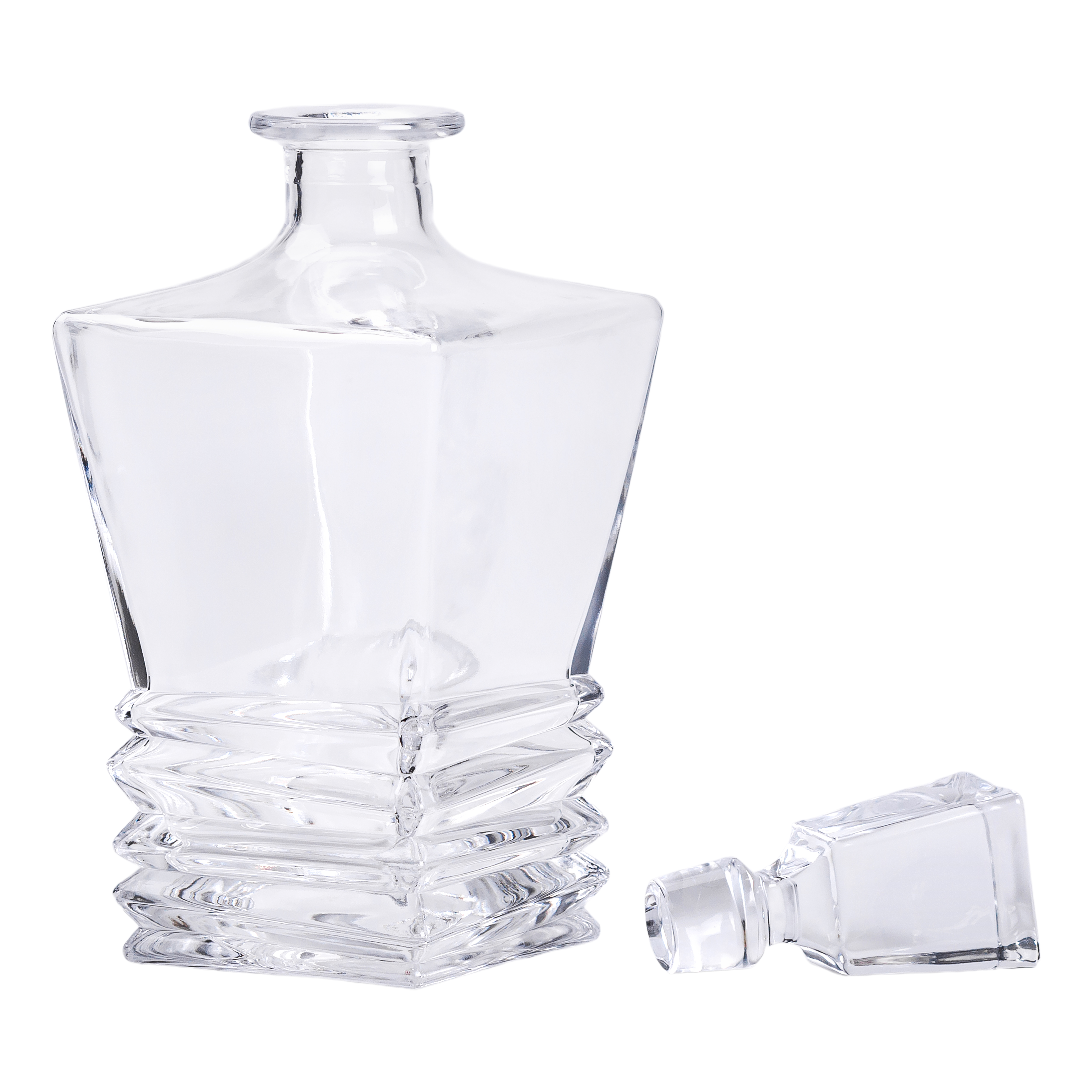 Декантер для виски Crystal Glass 1 л из толстого стекла, прозрачный Декантер для виски Crystal Glass 1 л из толстого стекла, прозрачный