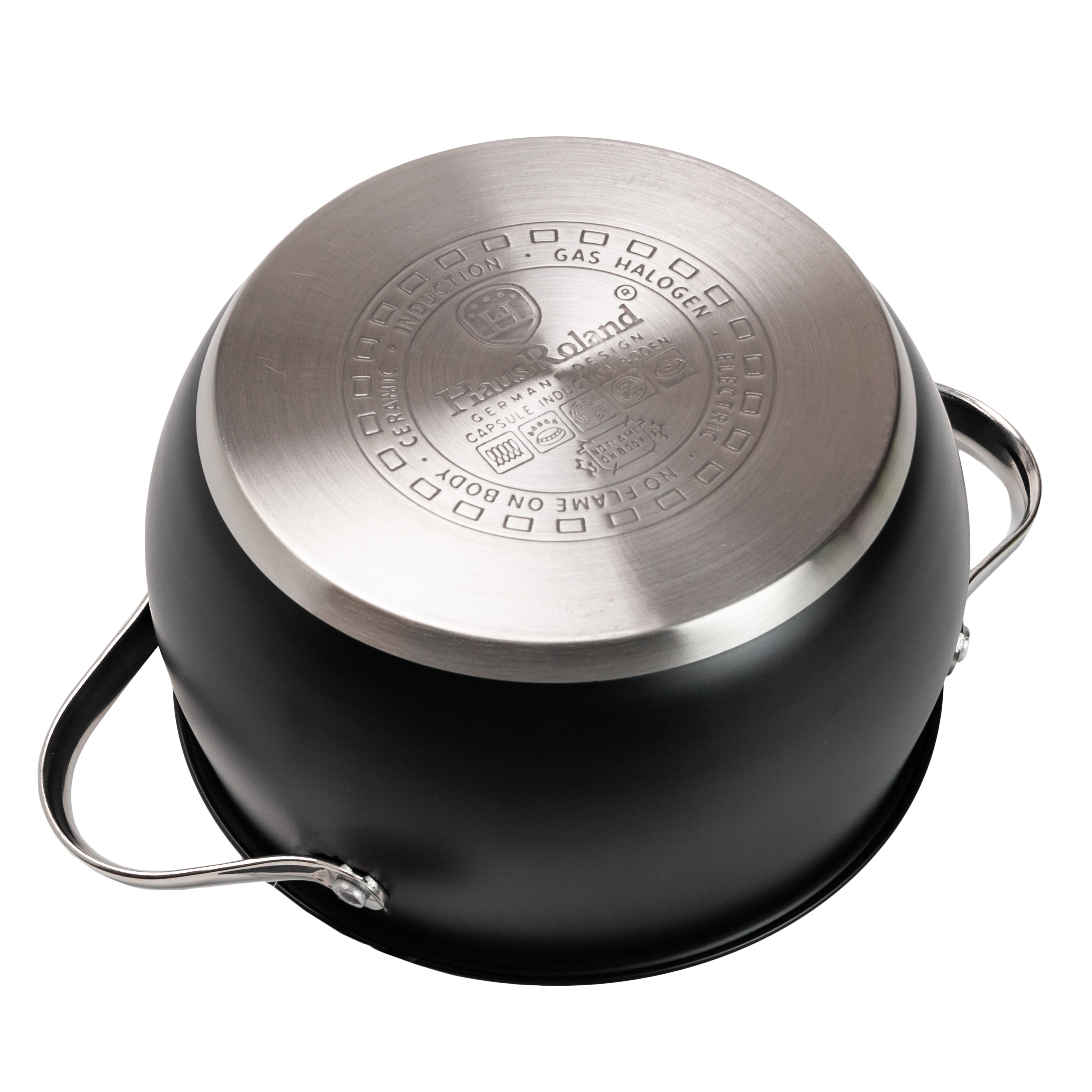 Набір посуду Haus Roland з антипригарним покриттям 12 предметів, чорний Набір посуду Haus Roland з антипригарним покриттям 12 предметів, чорний