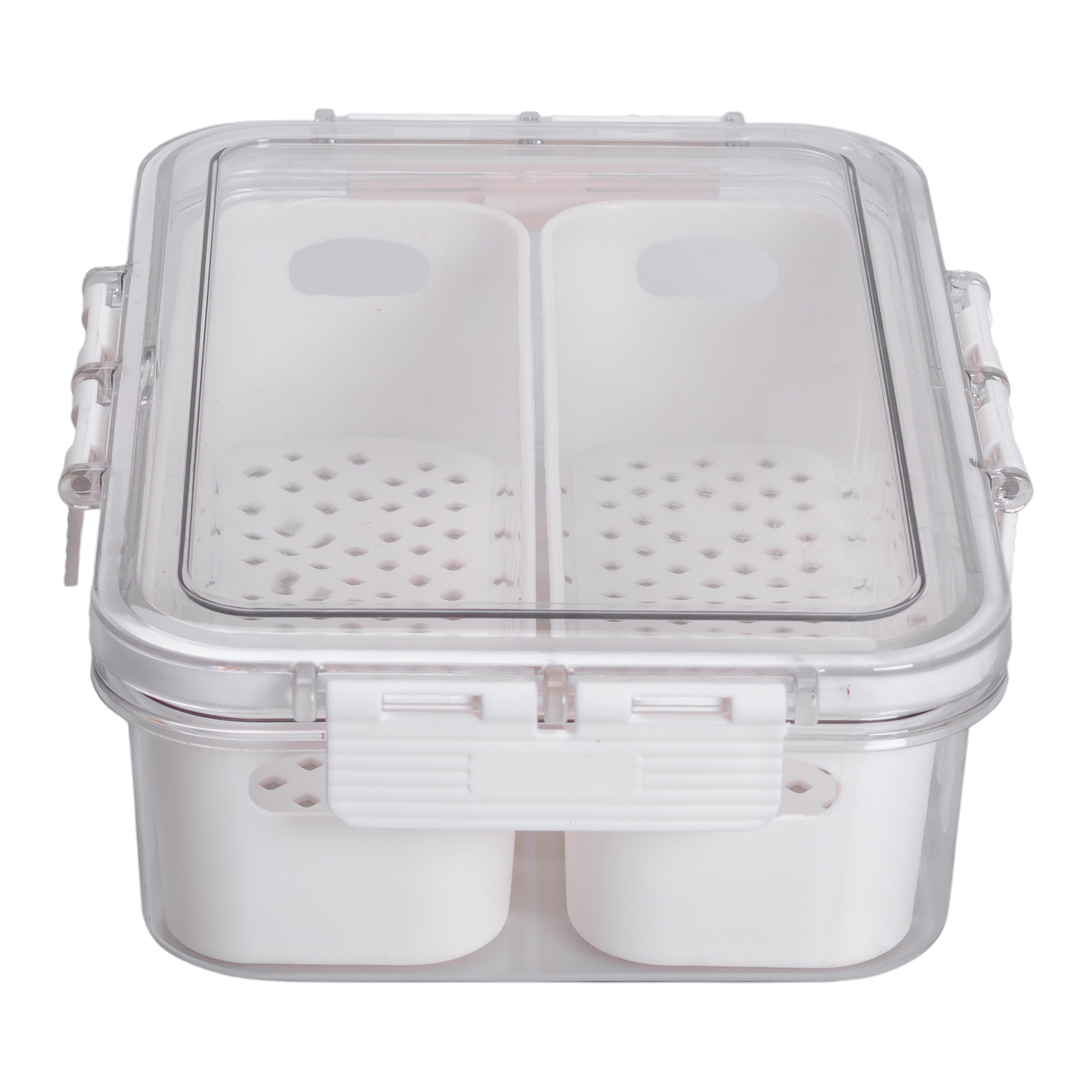 Контейнер для хранения пластиковый на 2 секции 23.5*17*7 см, белый Контейнер для хранения пластиковый на 2 секции 23.5*17*7 см, белый