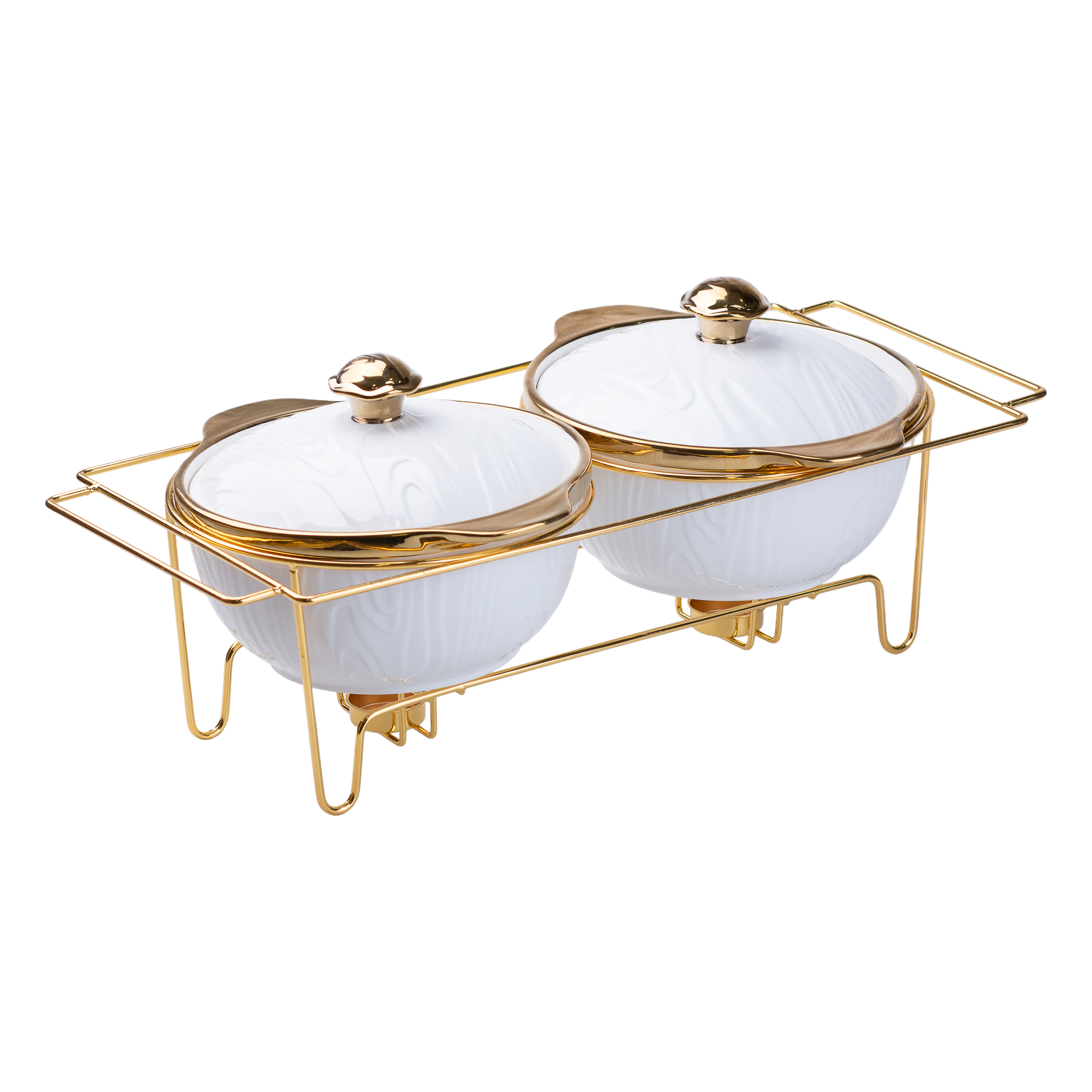 Мармитница фарфоровая на 2 секции по 1,5 л, золото Мармитница фарфоровая на 2 секции по 1,5 л, золото