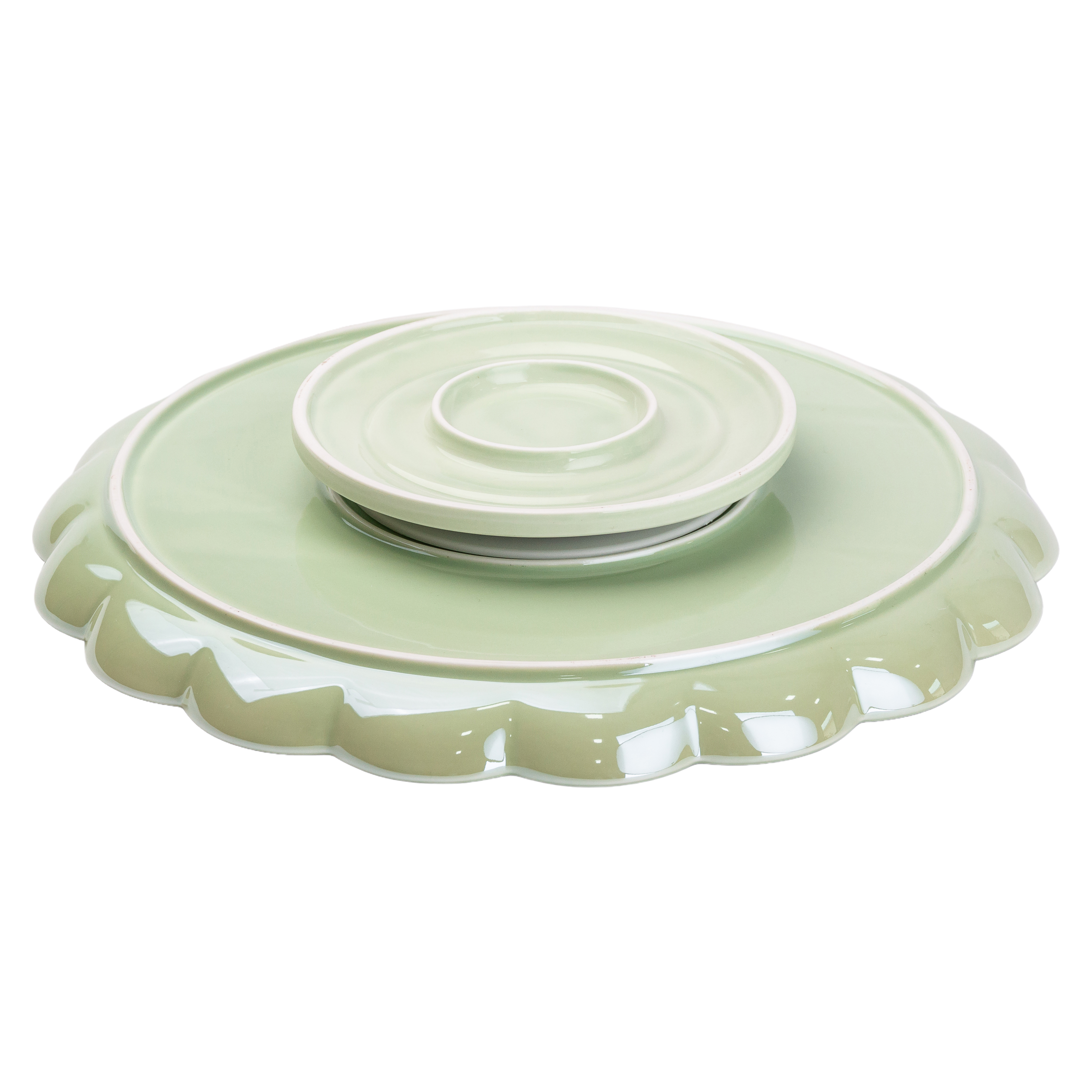 Чайный сервиз фарфоровый на 6 персон 8 предметов, зеленый Чайный сервиз фарфоровый на 6 персон 8 предметов, зеленый