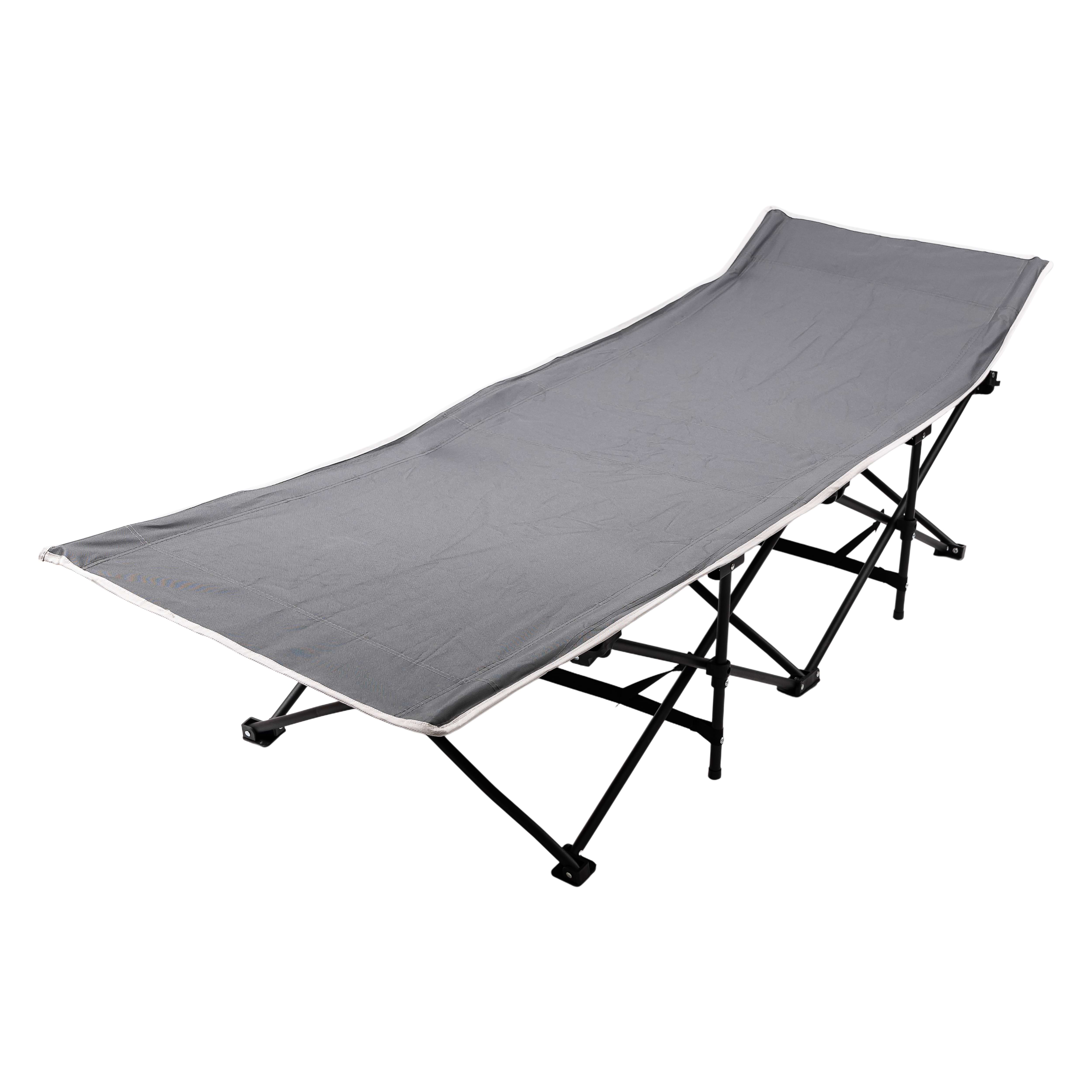 Розкладачка туристична 185*60*50 см зі сталевим каркасом, сірий Розкладачка туристична 185*60*50 см зі сталевим каркасом, сірий