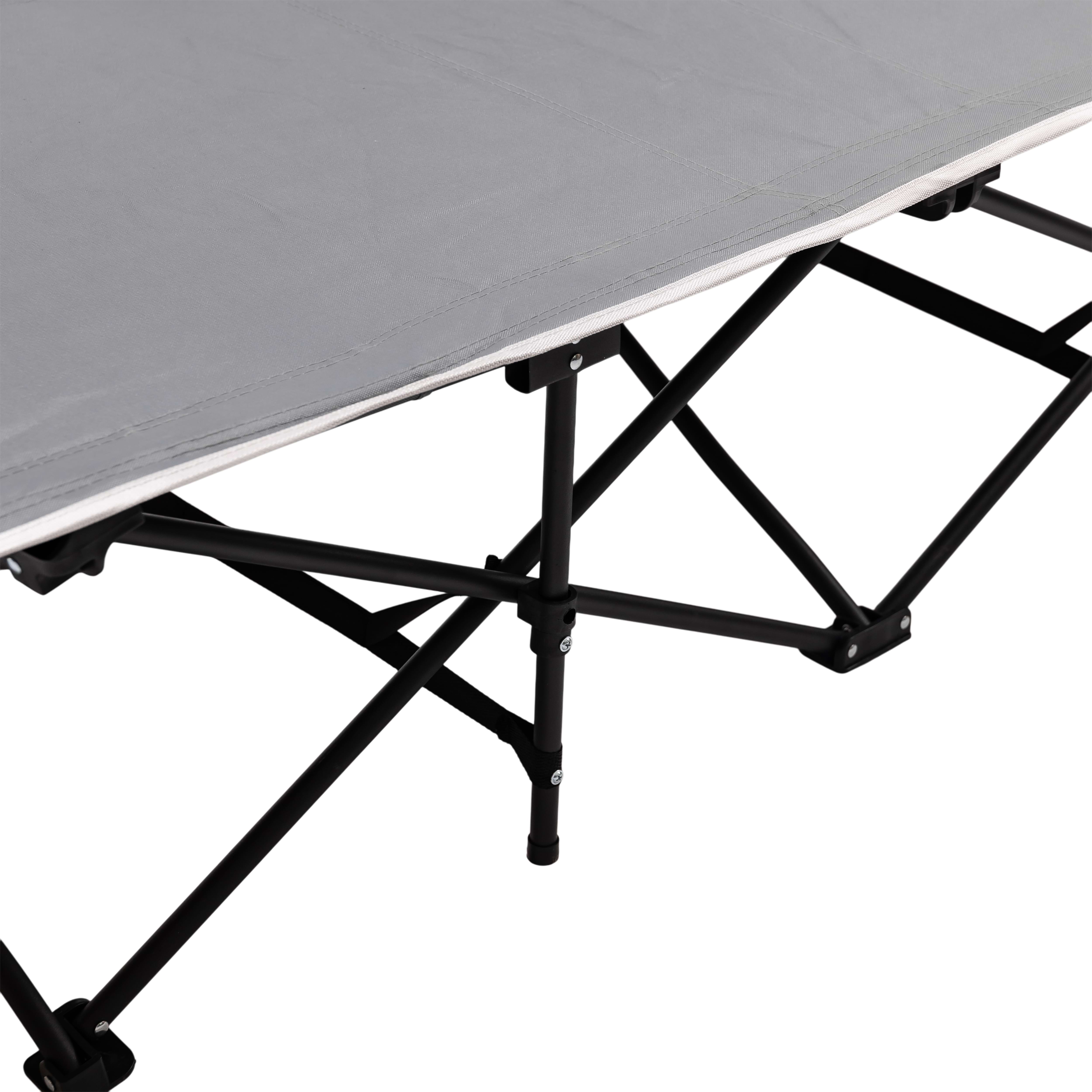 Розкладачка туристична 185*60*50 см зі сталевим каркасом, сірий Розкладачка туристична 185*60*50 см зі сталевим каркасом, сірий
